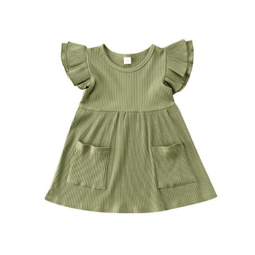 Robe bébé à volants en tricot côtelé – Image 7