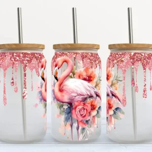 Verre 16oz Flamant rose