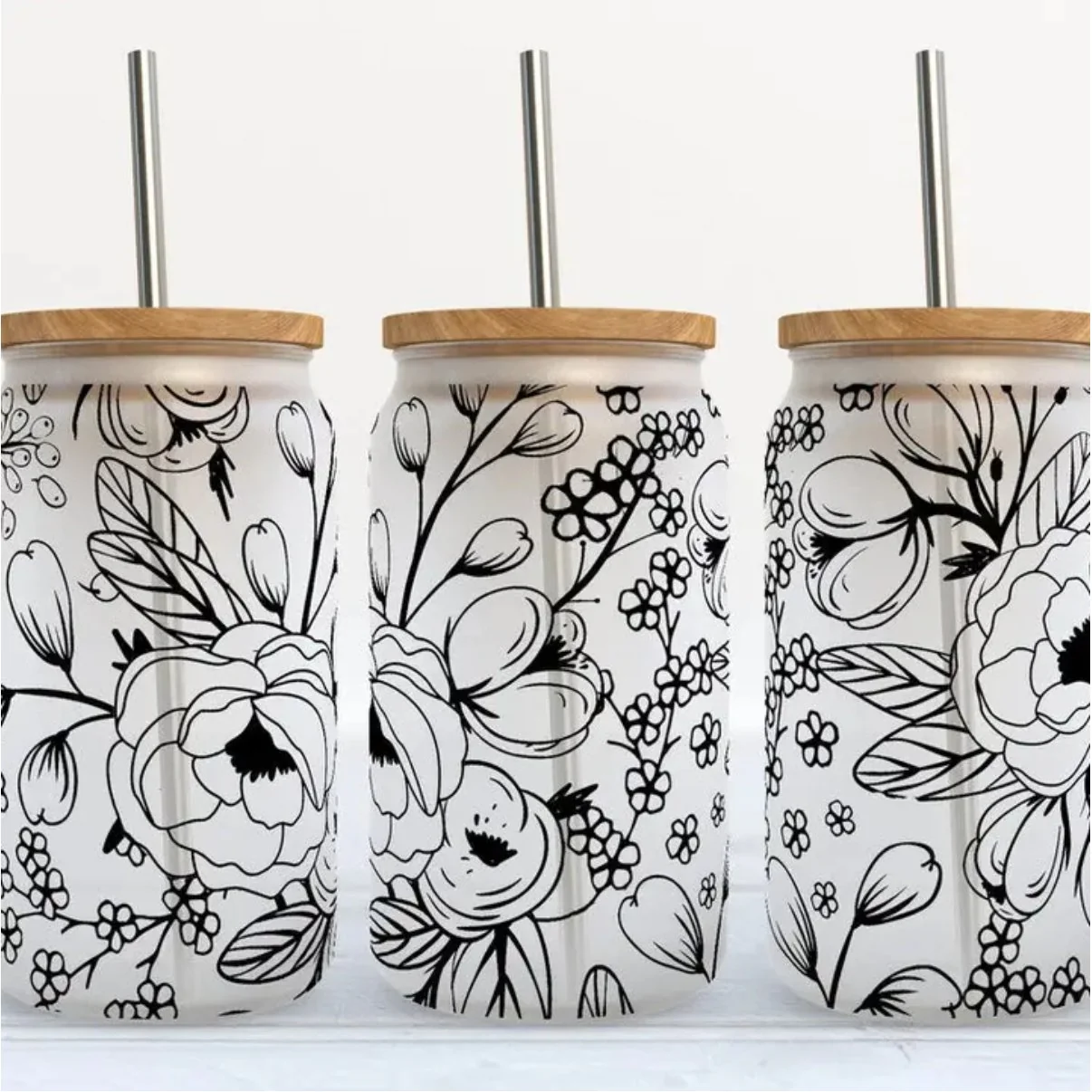 Verre 16oz Floral monochrome