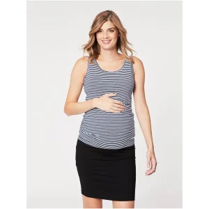 Wafer Camisole maternité allaitement rayures marine/blanc