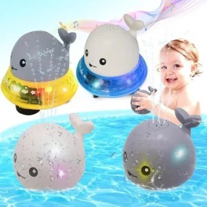 Jouet aquatique LED en forme de baleine avec base en forme d'OVNI - 1LoveBaby